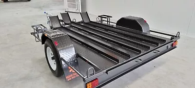 MOTOR BIKE 7x5 TRAILER WITH 3 WIDE CHANNELS LOADING RAMP & NEW TYRES • $2200
