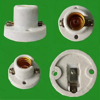£0.99 • Buy Glazed Ceramic E14 Socket SES Small Edison Screw Light Bulb Fixing, 2 Terminal