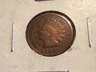 $13 • Buy 1887.  US.   Indian Head  One Cent Coin.      136. Year  Old Coin.