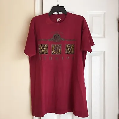 VTG 80s 90s Metro Goldwyn Mayer MGM Studio Movie Lion Promo T Shirt XL USA Red • $17