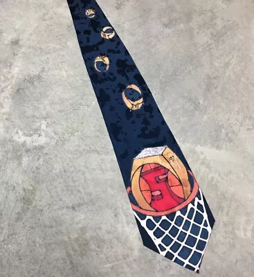 Chicago Bulls Vintage Neck Tie Hand Painted 90s NBA Champions Michael Jordan • $19.98