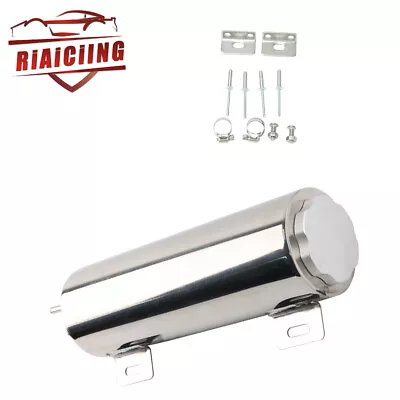 Polished 3  X 10  Radiator Overflow Tank Bottle Catch Can Stainless Steel  • $24.49