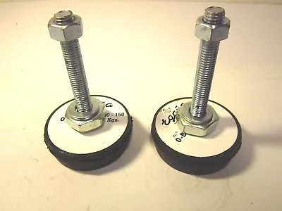 (2) Egana 0-B Anti-Vibration Low Profile M-12 Screw Machine Mounts 80 To 150 Kgs • $30