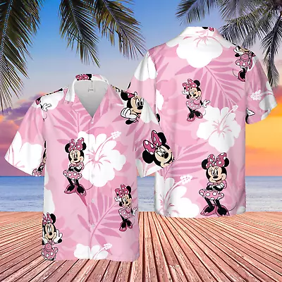 [SALE] Minnie Mouse Hawaiian Shirt Pink Disney Button Down Shirt Aloha • $24.99