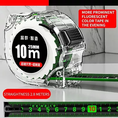 Fluorescent Steel Tape Measure Precision Tape 5/7.5/10 Metric Measure Measuring • $7.95