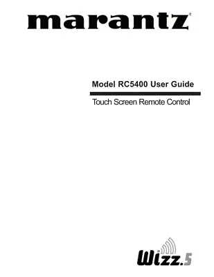 Marantz RC5400 Remote Control Owners Manual • $19.99