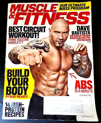 Muscle And Fitness November 2015 Magazine Vince Batista Bodybuilding Weider • $8.99