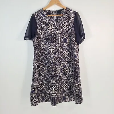 $21.95 • Buy ASOS Womens Dress Size 18 A-line Multicolour Geometric Short Sleeve 009051