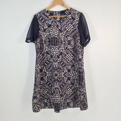 $21.95 • Buy ASOS Womens Dress Size 18 A-line Multicolour Geometric Short Sleeve 009051
