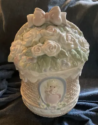 Precious Moments Cookie Jar 170011- Large Flower Basket Weave --new In Box 1995 • $30