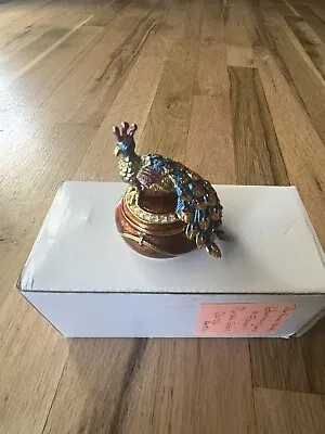 $5 • Buy Bejeweled Peacock Trinket Box Nobility Vhtf Great Condition