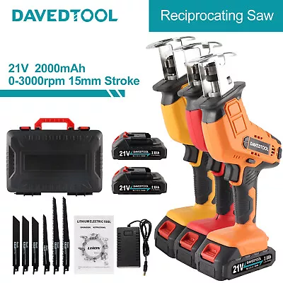 DAVEDTOOL 21V Reciprocating Saw Cordless Sabre Saw With 1/2*Batteries 2.0Ah • £25.99