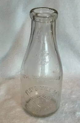 Vtg Floyd Milk Co Embossed Quart Milk Bottle Winthrop Massachusetts Mass BB Seal • $40