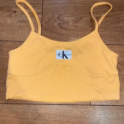 Calvin Klein Jeans Badge Rib Bralette Top  • £8