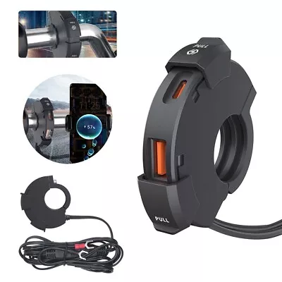 Motorcycle QC 3.0 Dual USB Charger Adapter Handlebar For Phone Tablet Camera GPS • $14.97