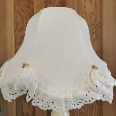 Vintage Cottage Core Style Light Shade Broderie Anglaise Lace Frill • £13.50