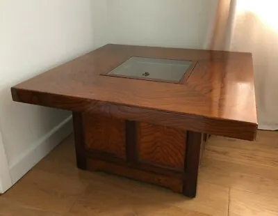 £3150 • Buy Unique Japanese Keyaki Wood Hibachi With Copper Liner & Glass Lid - Coffee Table