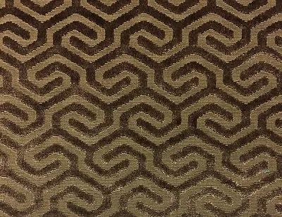 Carnegie Morocco Bark Brown Geometric Velvet Upholstery Fabric By The Yard 51 W • $37.14
