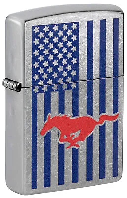 Zippo Ford Mustang American Flag Street Chrome Windproof Lighter 48754 • $29.95