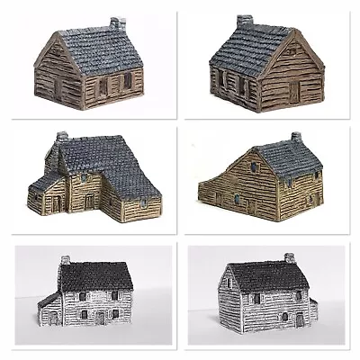 6 X 6mm ACW Wargame Buildings- (supplied Unpainted) SET No.2 • £12