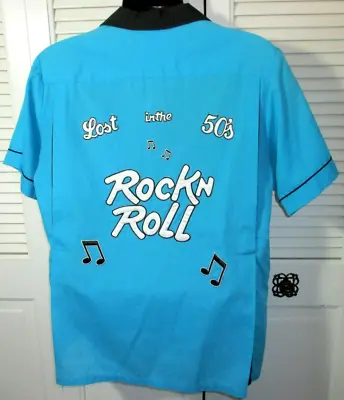 Vtg HILTON Bowling Shirt~Men's M~ Rock N Roll Rebel ~Embroidered Graphics~ EUC! • $19.99