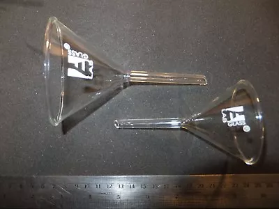 ELab Glass Funnel Set 75mm & 50mm Borosilicate Glassware NEW Kitchen Chemistry • £8.44