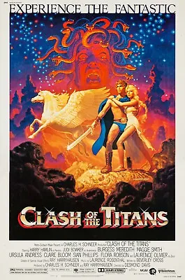 CLASH OF THE TITANS V2 RETRO 80s MOVIE POSTER Classic Greatest Cinema Art A4 • £3.75