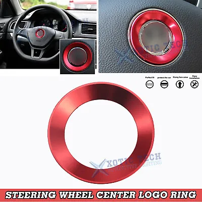 Steering Wheel Center Logo Ring Red Emblem Cover For VW Volkswagen 2011-2017 • $9.87