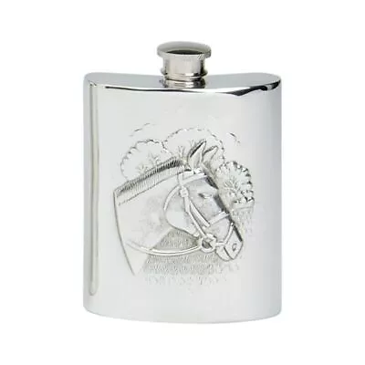 Pewter 6oz Horse Scene Hip Flask • £44.50