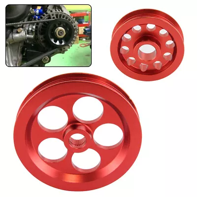 2PCS Alternator Pulley For Integra DC B16a B16b B18c Honda Civic EG EK 92-01 Red • $41.71