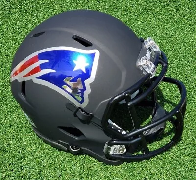 New England Patriots Metallic Chrome And Matte Football Mini Helmet • $54