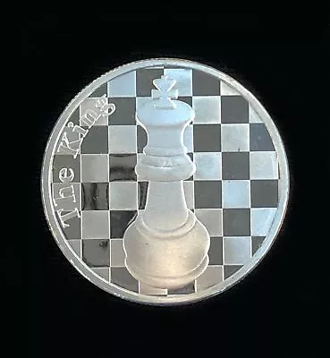 The King  - 1 Troy Oz .999 Silver Round Chess Coin - 1 9/16" Dia. • $41