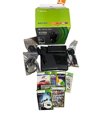 Microsoft Xbox 360 250GB Black Console (R9G-00165) With All Cables And 7 Games • $109.99