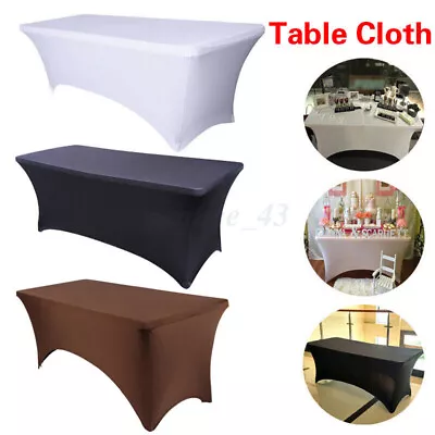 4ft 6ft 8ft FITTED Table Cloths Trestle Tablecloth Wedding Rectangle Table Cover • $36.05