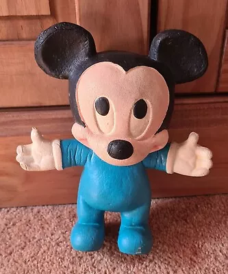 COLLECTABLE Vintage Disney Baby Mickey Mouse Bendy Foam Toy 20cm Malaysia 1984 • £9.99