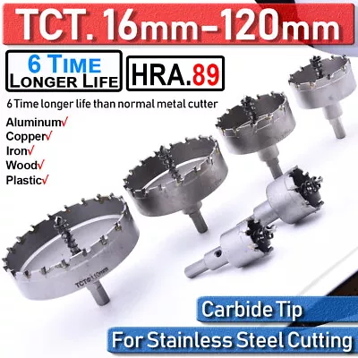 16-120mm TCT Carbide Hole Saw Metal Cutter For Stainless Steel HSS Wood Alloy Vc • £6.23