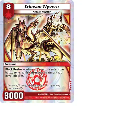 Kaijudo X1 CRIMSON WYVERN Super Rare S10/S15 3RIS Foil Rise Of The DUEL MASTERS • $10