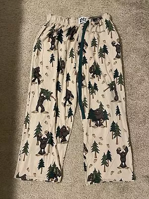 Lazy One Pajama Pants Unisex Medium Beige Big Foot Cotton • $15