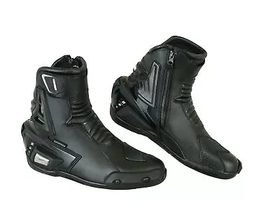 UK-13 Motorcycle Sports Shoes Motorbike Leather Boots Racing CE Armour UK 13 • $55.94