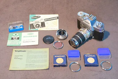 Camera Vintage 35mm Voigtlander Bessamatic Papers Parts Bag2 Props Vintage ZY • $232.95
