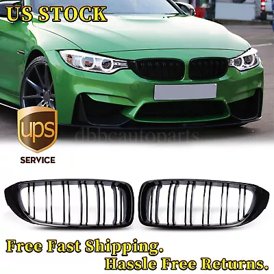 For BMW 4 Serie F32 F33 F36 F82 F80 Gloss Black Kidney Grille Dual Slat M4 Grill • $26.99