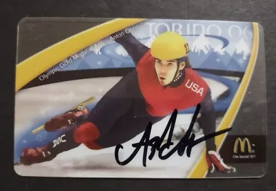 Apollo Anton Ohno Usa Olympics Signed Torino 06 Olympics Mcdonald's Arch Card • $75