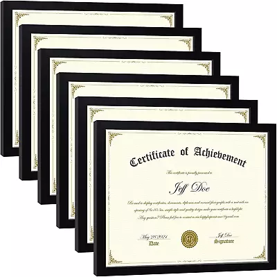 HappyHapi Document Frame Certificate Frame 8.5 X 11 Multi-Pack Diploma Frame 6 • $37.99