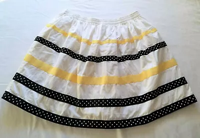 $12.50 • Buy Gymboree Bee Chic White Yellow Black Stripe Polka Dot Layer Skirt Girls 10
