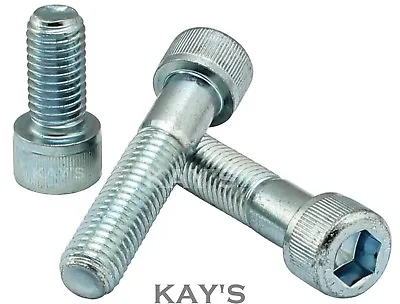 M12 (12mm) CAP HEAD ALLEN KEY SOCKET SCREWS HIGH TENSILE 12.9 ZINC PLATED BOLTS • £1.99