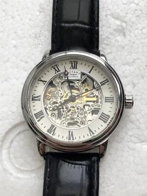 £51 • Buy ROTARY Mens Automatic Skeleton Watch Leather Strap GS00308/21