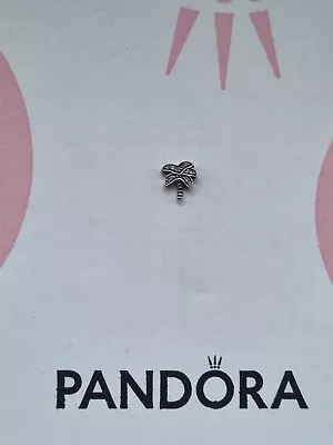 GENUINE PANDORA Sparkling Palm Tree Floating Locket Charm Sterling Silver Petite • £8