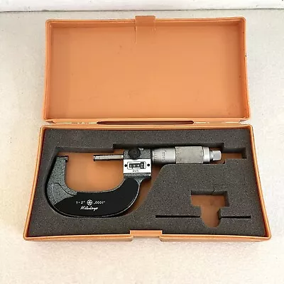 Mitutoyo 193-212 Rolling Digital Outside Micrometer 1-2  Range .0001  Read • $39.99