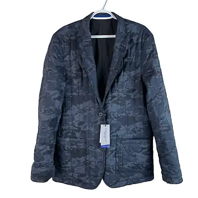 Perry Ellis Motion Reversible Performance Jacket Mens 42L Blue Camo Black New • $59