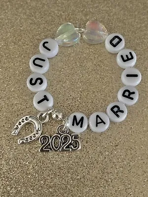 £2 • Buy Just Married 2025 Wedding Wine Glass Charm Horse Shoe Luck 